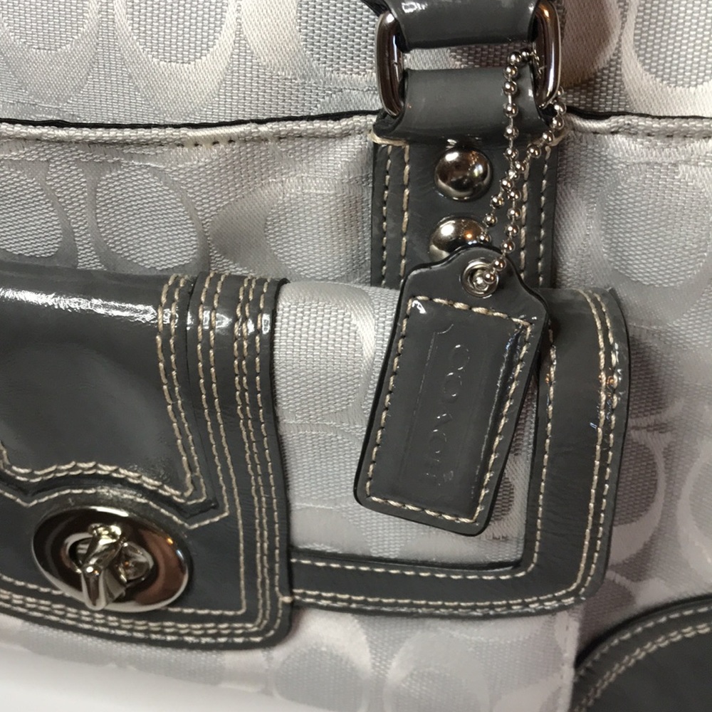 (SOLD) COACH Hampton signature satchel D1093-f13977 Classic C Grey pu… - Picture 17 of 17